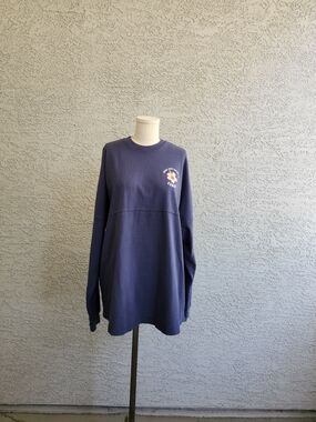Navy Long-Sleeve Crewneck Jersey Top